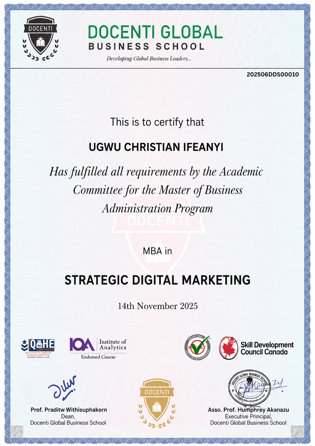 Executive Master Certificate